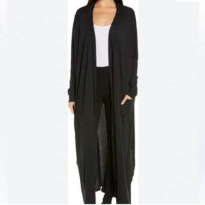Lunya Black Longline Duster Cardigan or Robe